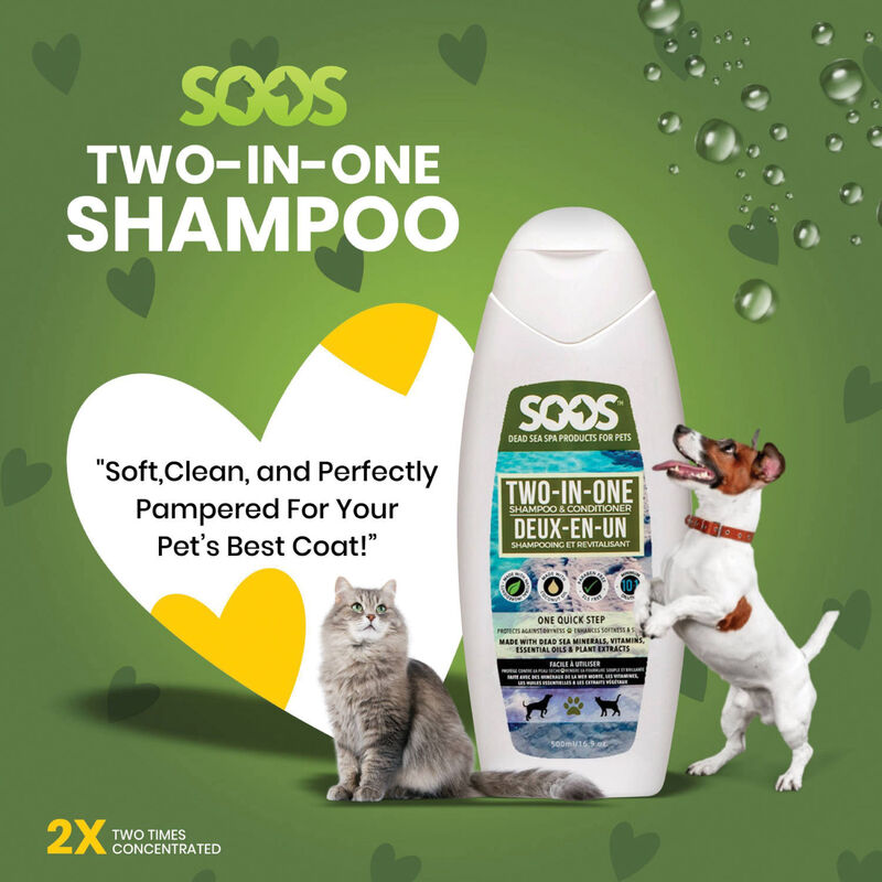 Soos Pets, Two-In-One Pet Shampoo & Conditioner - 500ML image number null